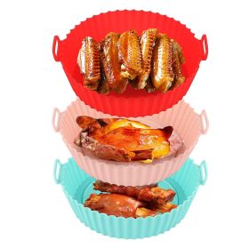 3Pcs Reusable Foldbale Air Fryer Silicone Pot 464¬∞F Heat Resistant Round Replacement of Parchment Liners 3 Food Grade Baking Basket Pans for 4+Quart