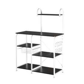 Functional Kitchen Baker's Rack Utility Microwave Oven Stand Storage Cart Workstation Shelf, Black