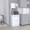 Microwave Storage Stand with 3-Doors and Drawer Arlington, White Finish