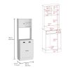 Microwave Storage Stand with 3-Doors and Drawer Arlington, White Finish