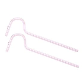 Anti Wrinkle Straw - Glass Anti-wrinkle Drinking Straws, Clear Reusable Straws With Cleaning Brush - Eco-Friendly Alternative To Plastic - Cleaning Br (Color: Pink)