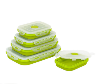 Reusable Pizza Storage Container with  Microwavable Serving Trays - Adjustable Pizza Slice Container to Organize & Save Space - BPA Free, Microwave, & (Color: Green, size: 350ML)