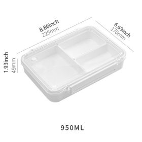 Microwaveable Lunch Box Divided Fruit Box Pupils Portable Lunch Box Fresh-keeping Box (Sizes: 950ml)