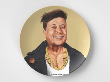 Elon Musk // 10" Round Plate // Tech Gift Idea (Set: Single Plate)