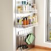 Strong Magnetic Spice Rack with 8 Hooks Fridge Oven Microwave Magnetic Storage Shelves Seasoning Holder