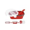 Lunch Box Collapsible Silicone Food Storage with Fork Spoon Expandable Eco Lunch Bento Box BPA-Free Dishwasher Freezer Microwave Safe